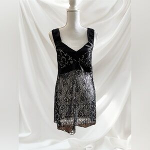 Elegant Black Lace Nightgown